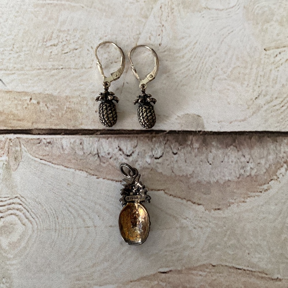 Pineapple Earring And Necklace Charm Set - image 2